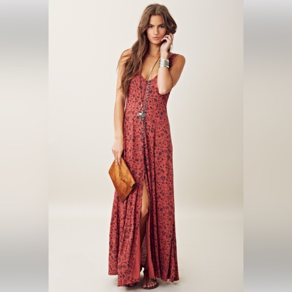 RARE Free People Gold Coast Maxi Dress XS